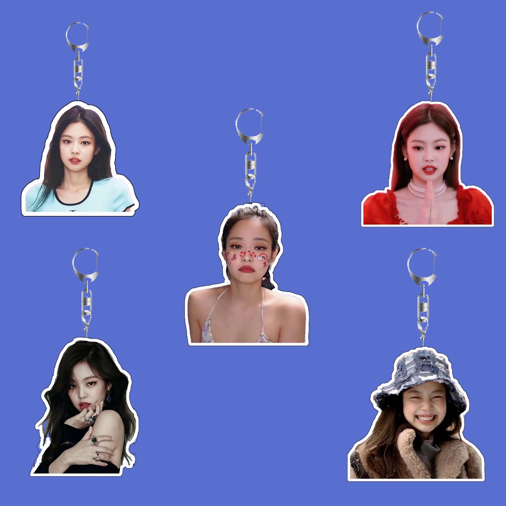 Blackpink Jennie Rose keychain Acrylic schoolbag pendant