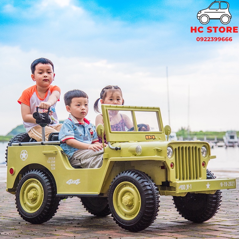 Xe Ô Tô Điện Trẻ Em 4 Bánh Điều Khiển Từ Xa ,Xe Jeep Đồ Chơi Cho Bé Xe Có Thể Ngồi Người Lớn