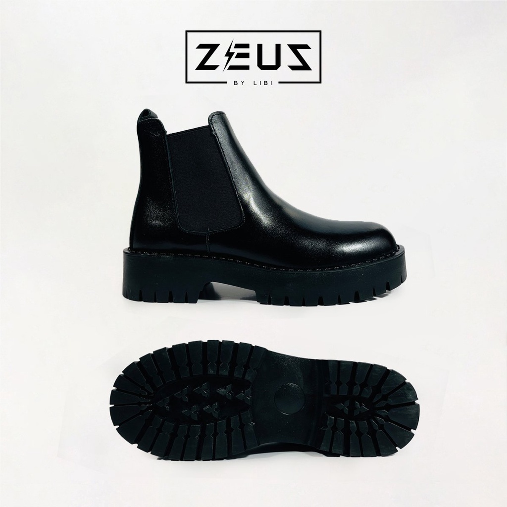 Giày Chelsea Boots Nam Cao Cấp, Chất Liệu Da Bò, Đế Cao Su Đúc Nguyên Khối, Tăng Chiều Cao 3-5cm