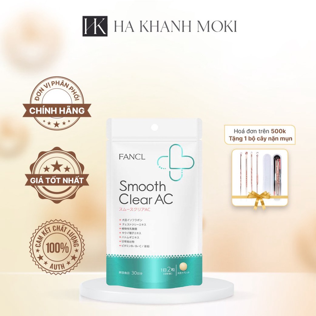 Fancl smooth clear AC viên giảm mụn nội tiết