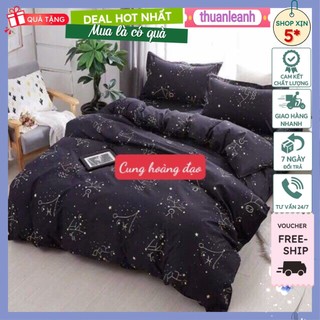 Bộ ga giường và 2 vỏ gối drap thun chun Poly trải giường 1m4,1m5,1m6