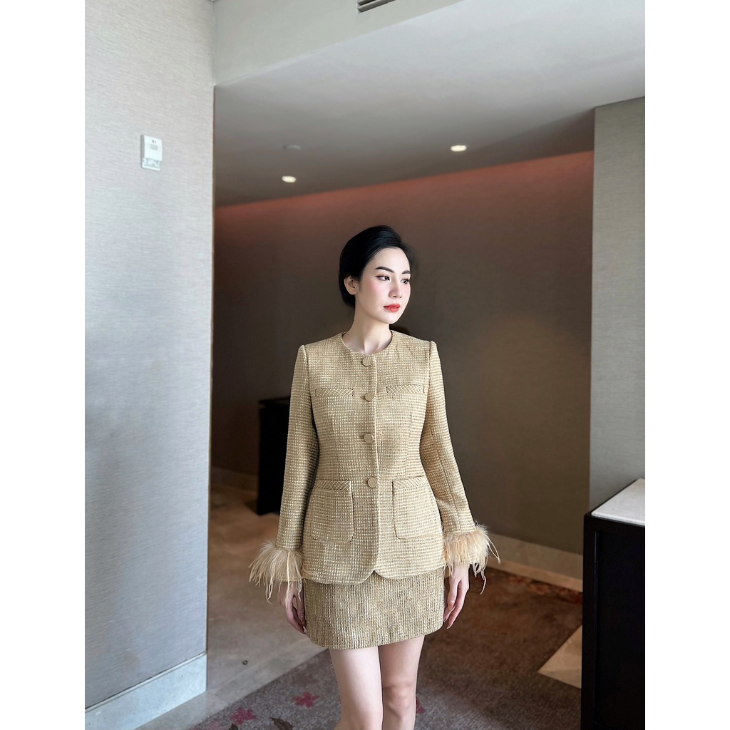 Áo Khoác Dạ Thiết Kế NKN Tweed Amina Lady - Thời Trang Thiết Kế Cao Cấp [ Jacket ]