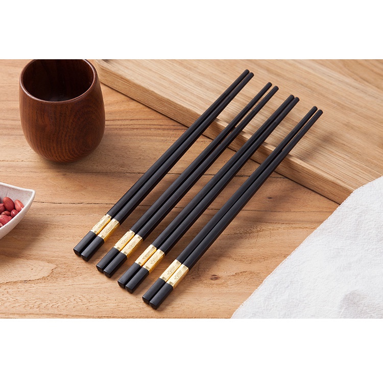 Bộ 10 Đôi Đũa Hợp Kim Mạ Vàng _Bền Chắc Chắn PINKWISH HA207