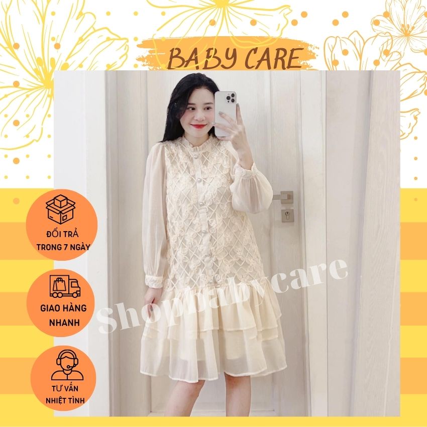 VÁY BẦU DỰ TIỆC CHẤT REN ĐUÔI CÁ - ĐẦM BẦU CÔNG SỞ PHONG CÁCH HÀN QUỐC - VÁY BABYDOLL TIỂU THƯ