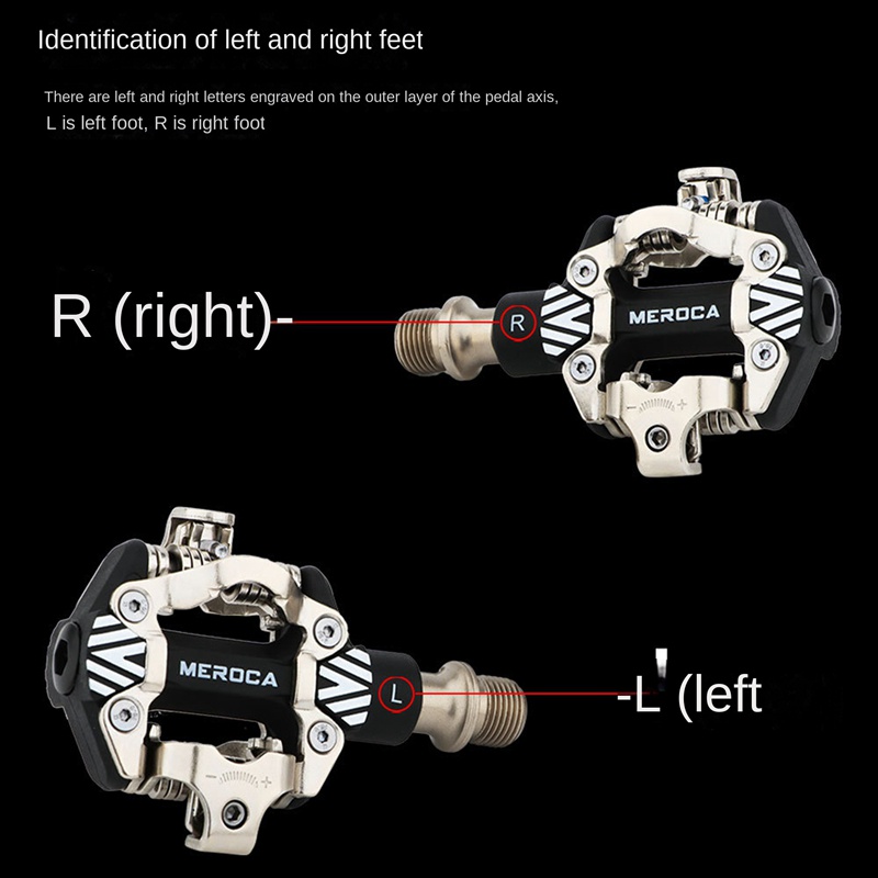 Meroca Bàn Đạp Tự Khóa Hai Mặt Bằng Nhôm Siêu Nhẹ Cho Xe Đạp Mtb