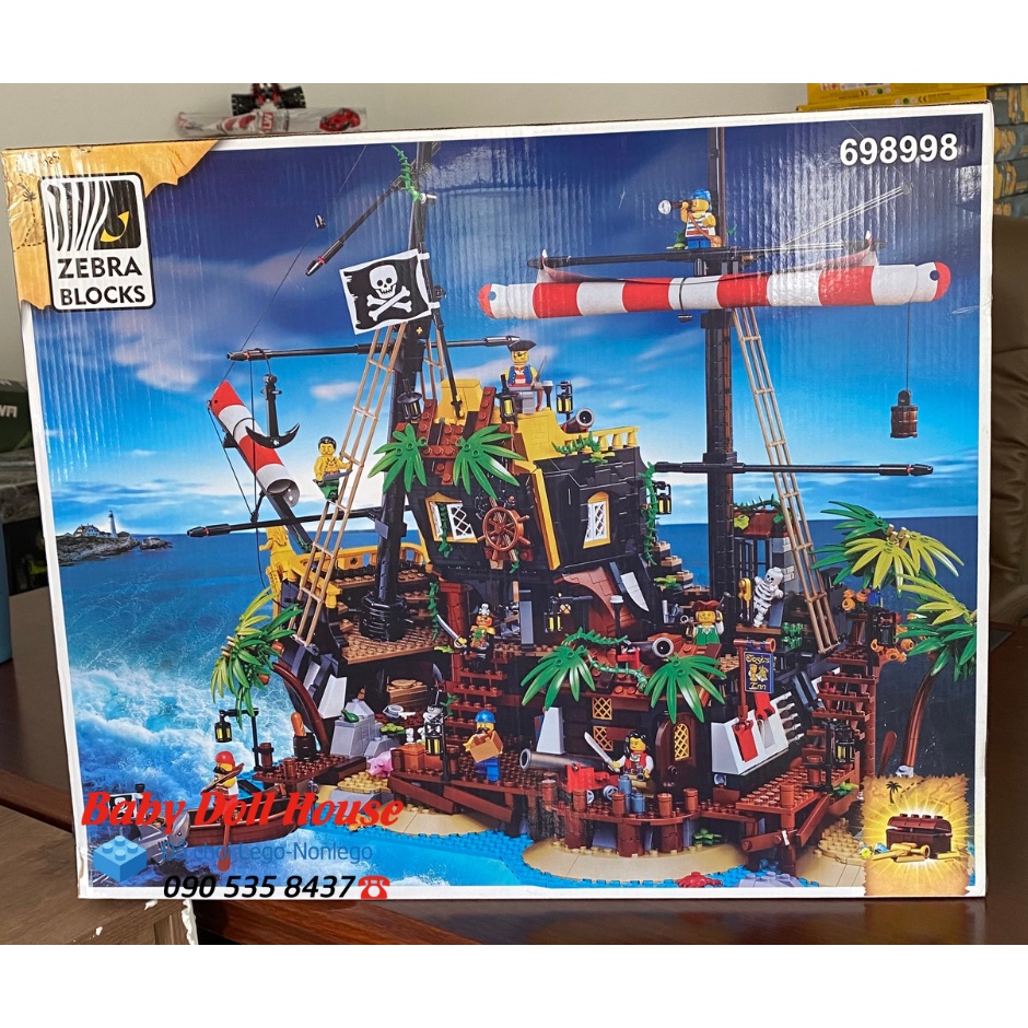 Đồ chơi lắp ráp xếp hình Vịnh Hải Tặc Trong Con Tàu Đắm ZEBRA BLOCKS 698998
