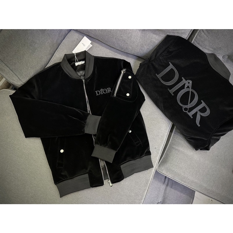 Áo khoác Nhung thêu da trần bông