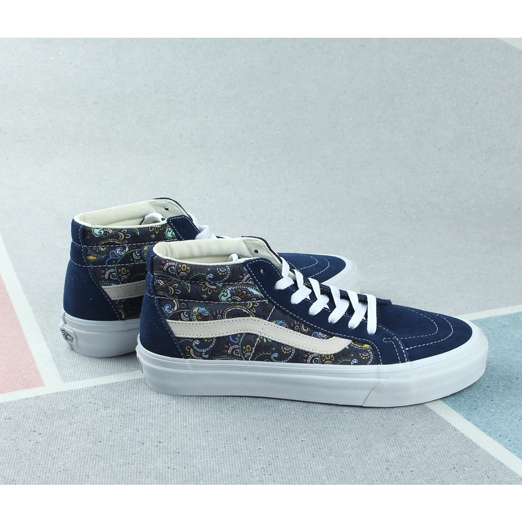 Giày Thể Thao Vans Chính Hãng Màu Xanh navy / cashew nut flower Sk8 Thời Trang Cho Nam Và Nữ