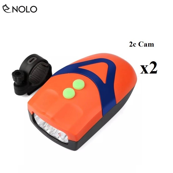 Combo 2 Đèn Chiếu Sáng 3 Bóng Led Có Còi Hú 80dB Dành Cho Xe Đạp