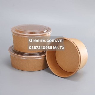 Combo 50 Tô giấy Kraft 1000ml (có nắp)