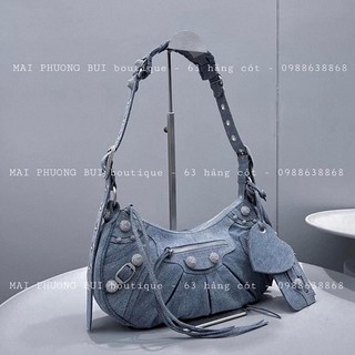 Túi xách Balen jeans kèm gương tim và ví mini mai phương bùi