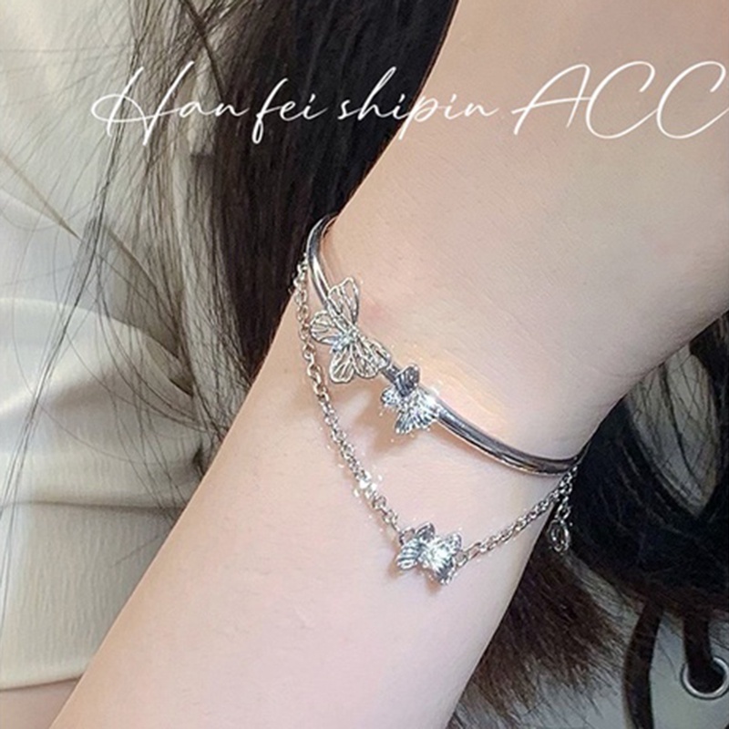 Vòng Tay Hai Lớp Hình Bướm Thời Trang Hàn Quốc Cho Nữ