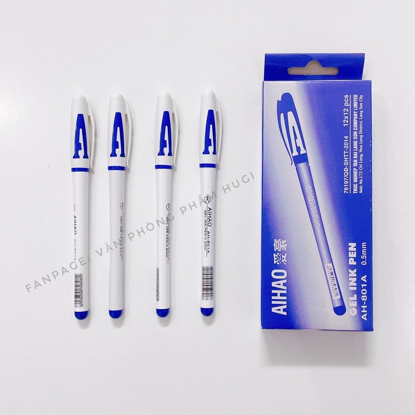 Hộp 12 cây bút gel chữ A Aihao nét đều đẹp viết êm