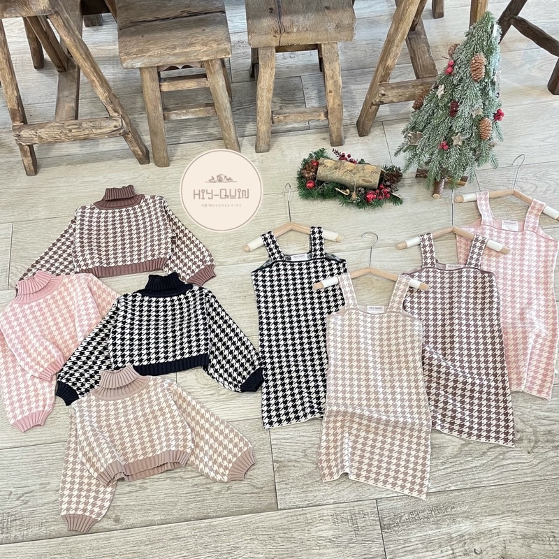 B671- SET VÁY LEN ÁO CHOÀNG CỔ LỌ ZICZAC