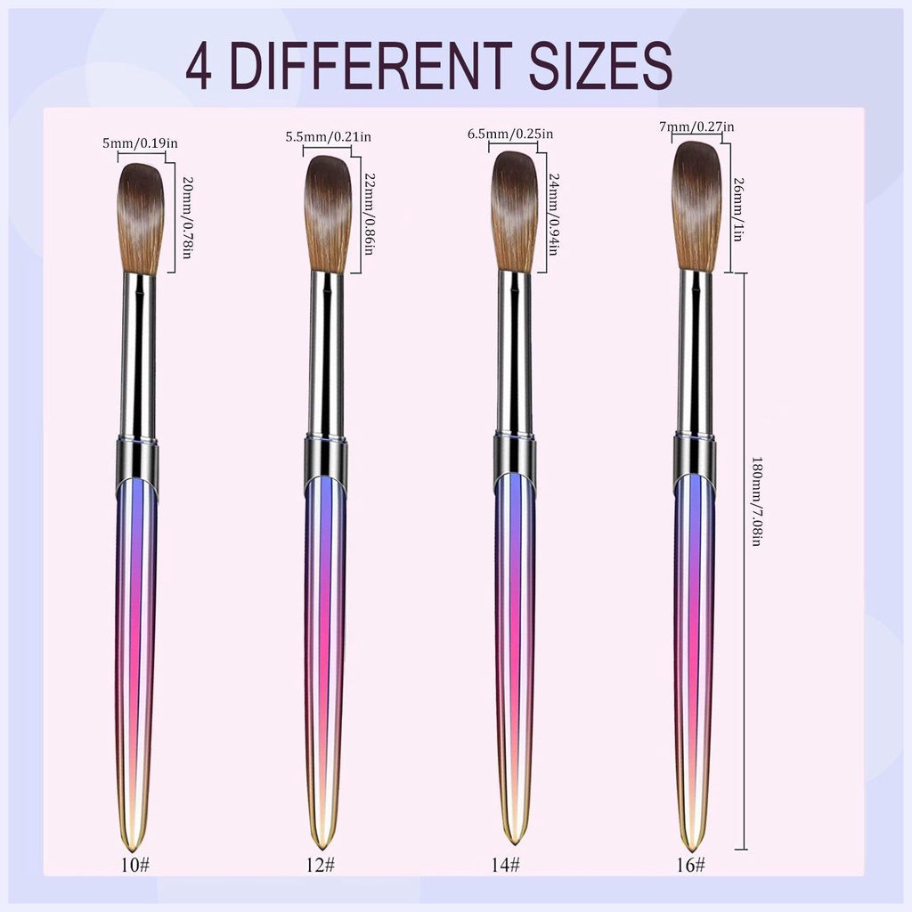 Bộ 4 Cọ Vẽ Móng Tay Bằng Kim Loại Và Acrylic Màu Ombre