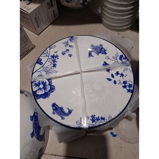Dĩa cá chép, dĩa gốm sứ hoa xanh cá chép
