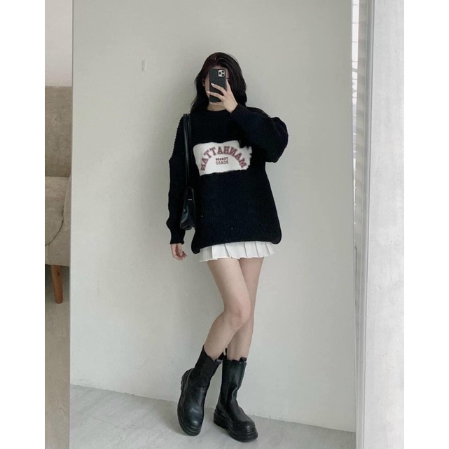 ÁO LEN CHỮ RÁCH MANHATTAN