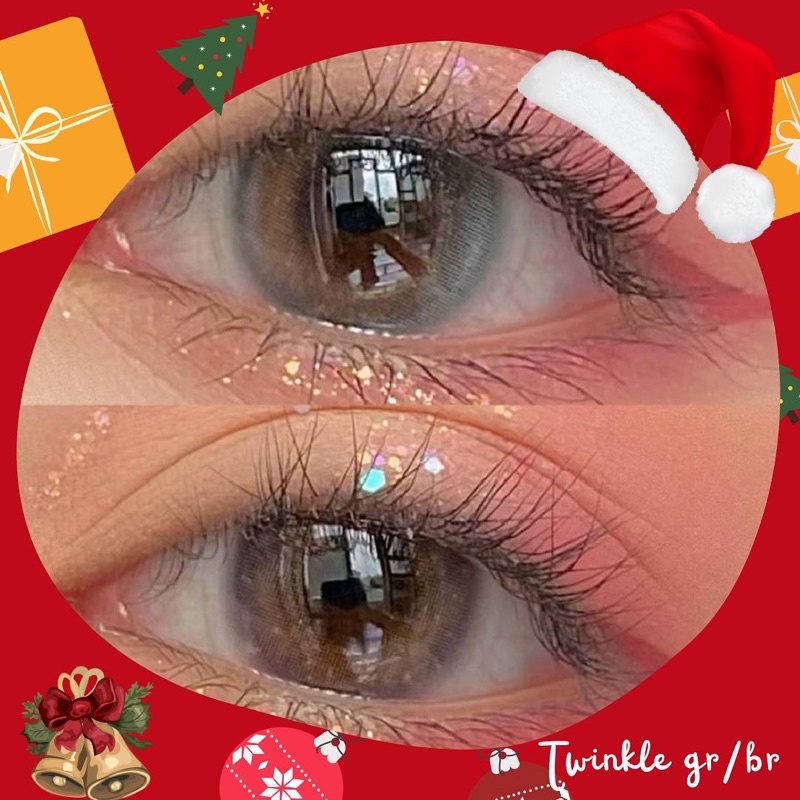 Lens Mắt Xám Nhũ Twinkle Gray BLINKS EYES Kính Áp Tròng 14mm Độ Cận Từ 0 Đến 8 Độ Sử Dụng Trong 6 Tháng