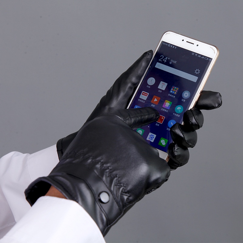 Găng bao tay da lót nỉ cho nam nữ đi xe máy du lịch phượt mùa đông ấm áp giá rẻ 88349