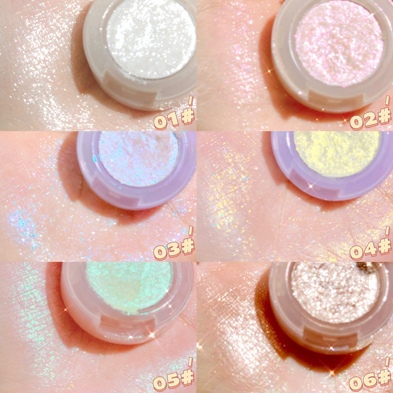 Bảng Phấn Mắt 6 Màu Kim Tuyến Lấp Lánh Tông Hồng / Tím / Vàng Đồng Cyan / Nâu Sáng Bóng Cho Nữ