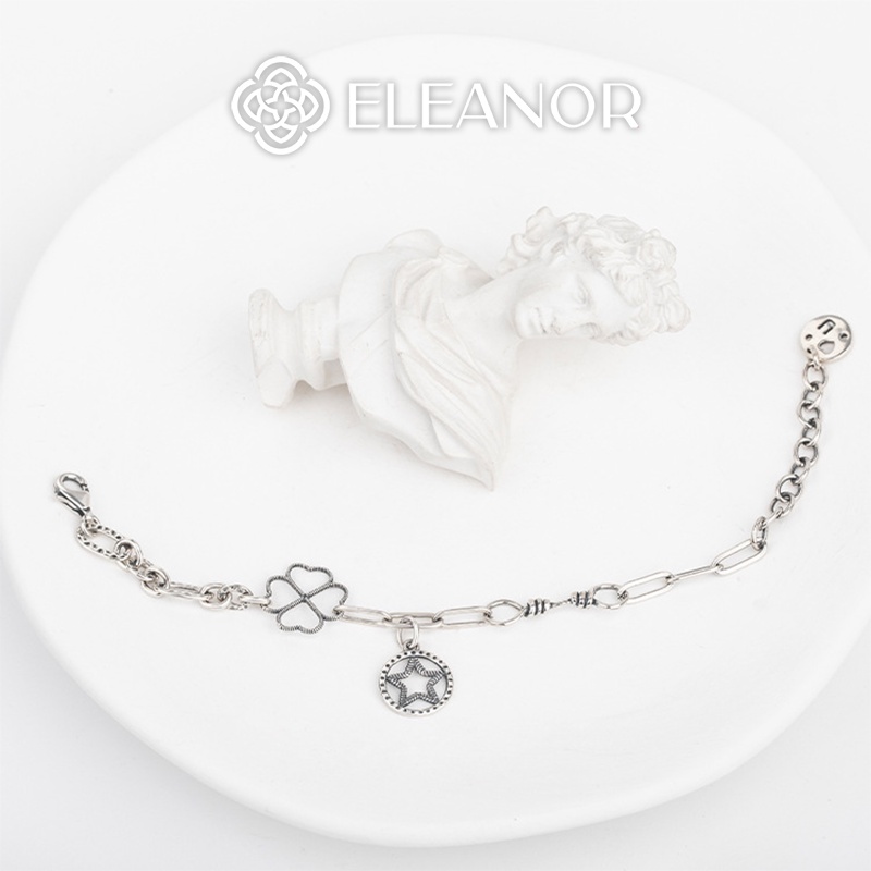Vòng tay nữ bạc 925 Eleanor Accessories thiết kế mắt xích nhiều họa tiết phụ kiện trang sức 5081