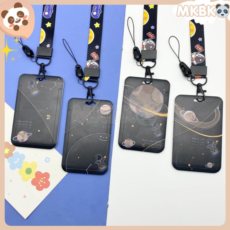 🐼 MKBK 🐼【Sản phẩm mới】 Dây đeo bảng tên Thẻ tên chủ đề vũ trụ Thẻ đeo tên dây đeo thẻ co rút dễ thương phi hành gia dây rút thẻ Hoạt hình thẻ đeo học sinh bao đựng thẻ sinh viên văn phòng phẩm giá sỉ