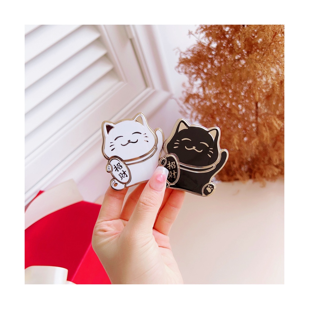 Giá Đỡ Điện Thoại Họa Tiết Mèo May Mắn Hoạt Hình Dễ Thương Thông Dụng