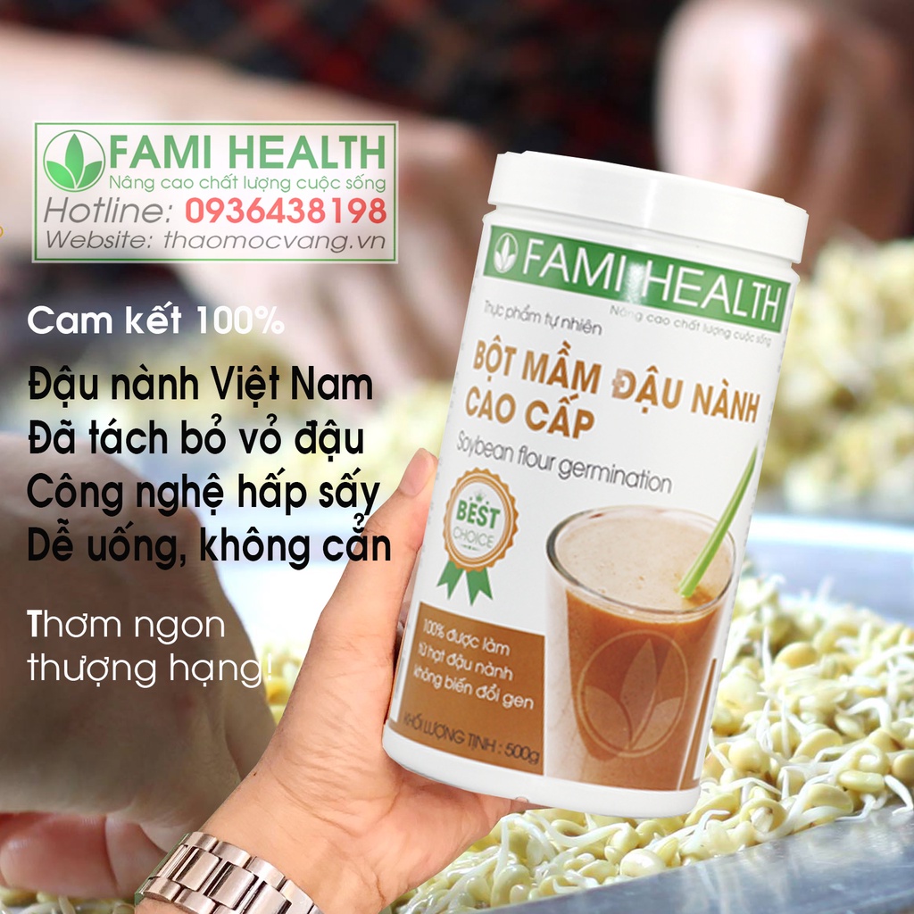 Mầm đậu nành Fami 0.5kg bột mầm đậu nành mầm đậu nành tăng vòng 1