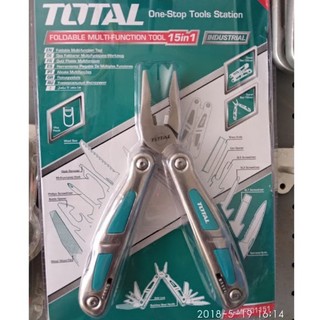 Bộ kìm gấp đa năng 15 công dụng total có túi vải đựng - tfmft01151