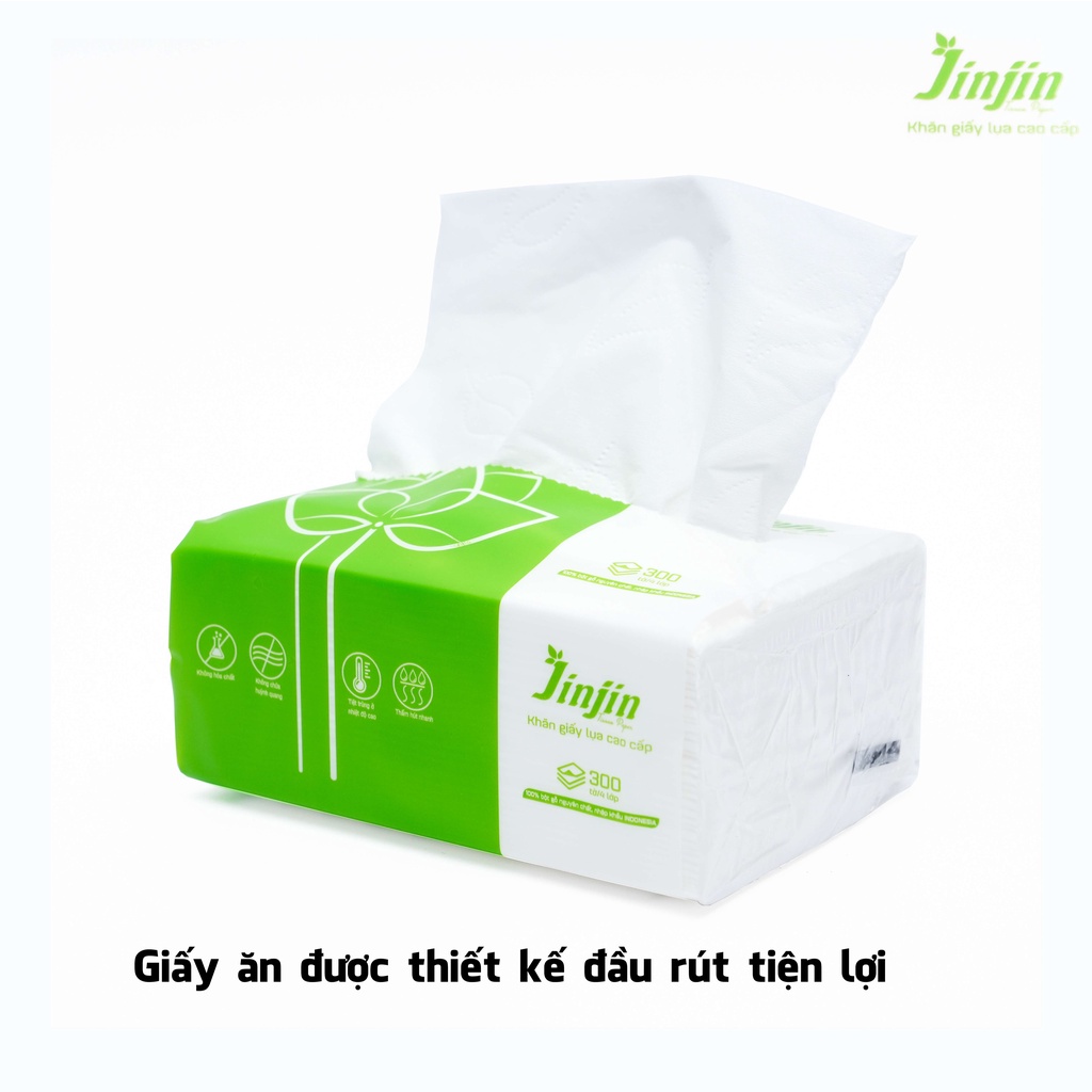 Giấy ăn JinJin thùng 30 gói 4 lớp siêu dai siêu mịn