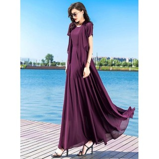 SET MAXI ĐẦM XÒE + ÁO CHOÀNG 2098