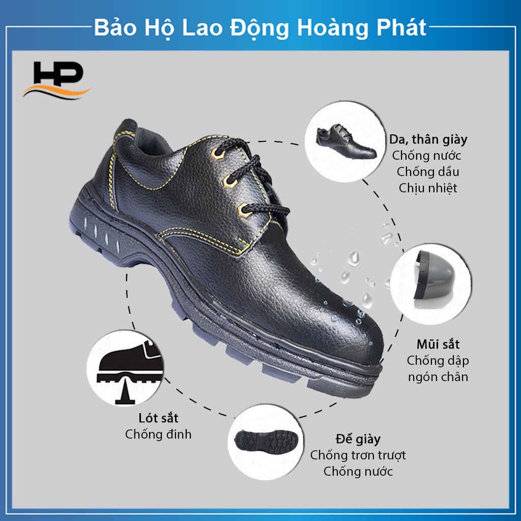 Giày bảo hộ lao động nam - nữ chống nước, chống đinh, chống dập ngón, chống trơn chượt, chịu nhiệt (Miễn phí đổi trả)