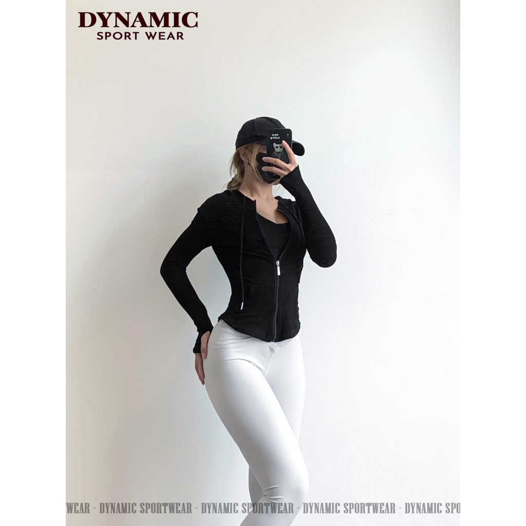 Áo khoác mũ thể thao tập gym, yoga nữ M01