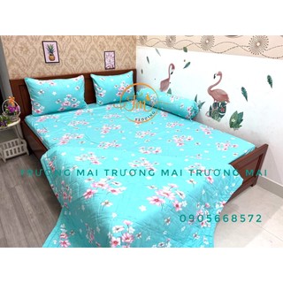 Bộ chăn ga gối 100% coton  cao cấp bao gồm chăn chần gòn