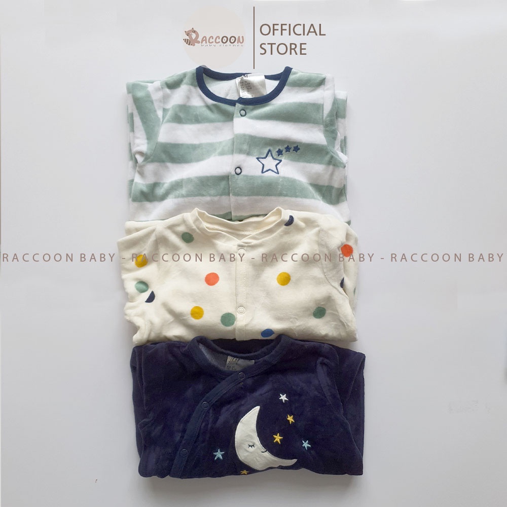 Bộ đồ liền thân bodysleep nỉ nhung tất thú xuất dư bé trai bé gái H&M