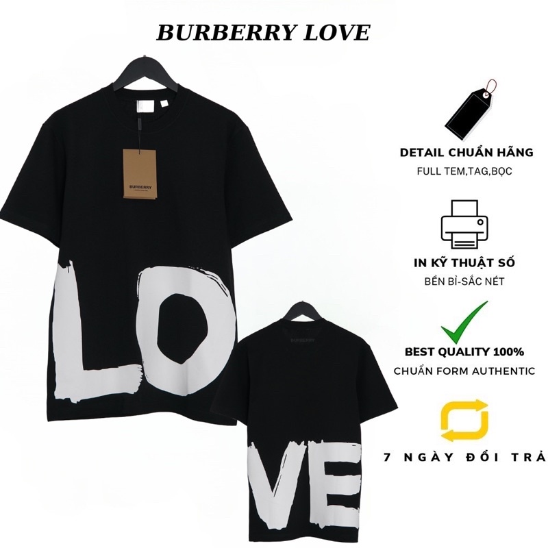 Áo thun Burberry Love nam nữ mới nhất Áo BBR in chữ chuẩn Siêu Cấp