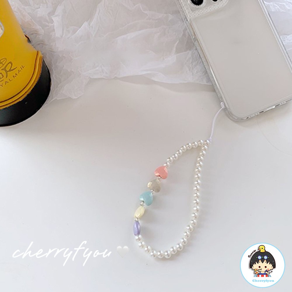 Dây Đeo Điện Thoại Dạng Chuỗi Hạt Ngọc Trai Chống Thất Lạc Cho Nữ