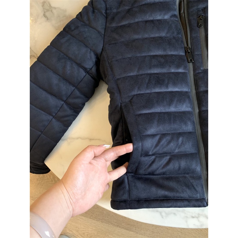 Áo khoác nam chất nhung chần bông Mango xuất xịn