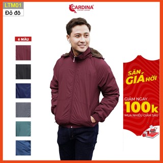 Áo khoác lông cừu nam CARDINA chất gió trơn 2 lớp cao cấp siêu nhẹ siêu ấm LTM.