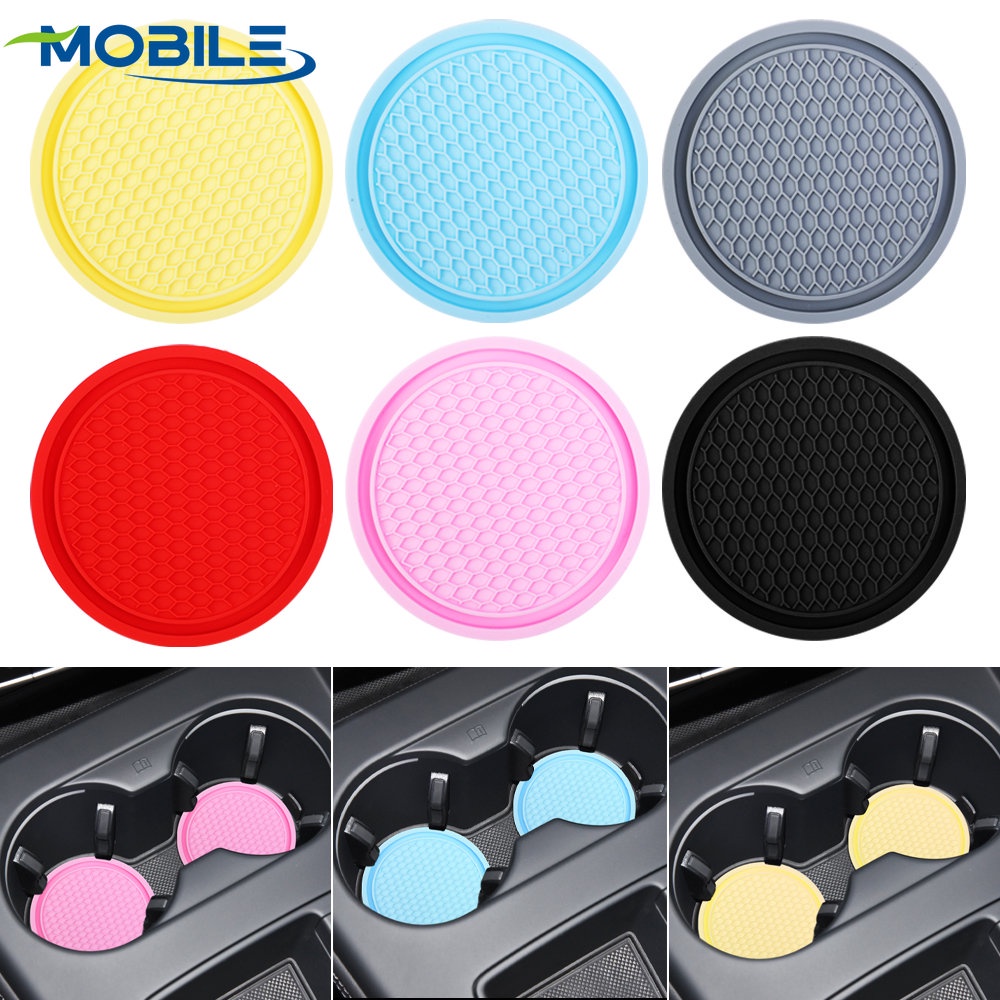 Giá Đỡ Cốc Nước Hình Tròn Nhiều Màu Cách Nhiệt Chống Trượt Tiện Dụng Cho Xe Hơi