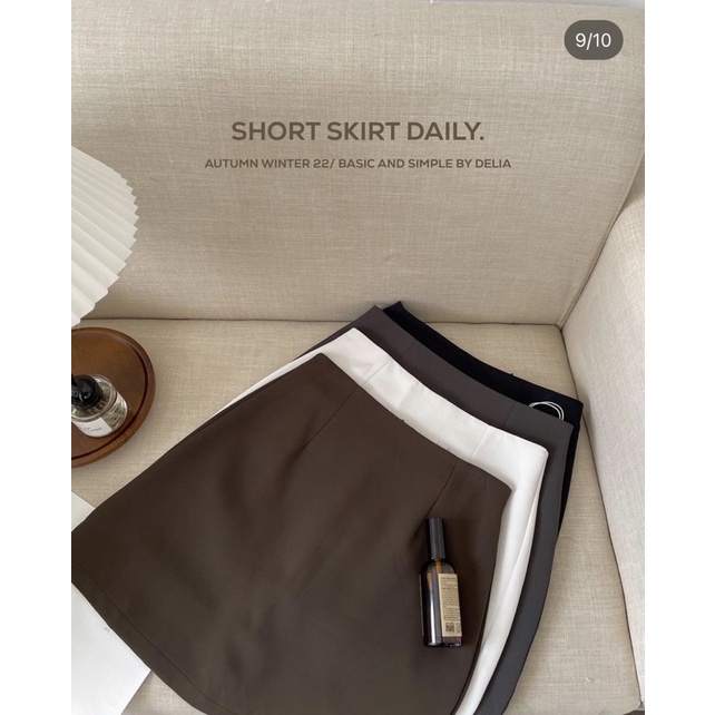 2302 CHÂN VÁY CHỮ A NGẮN TRƠN