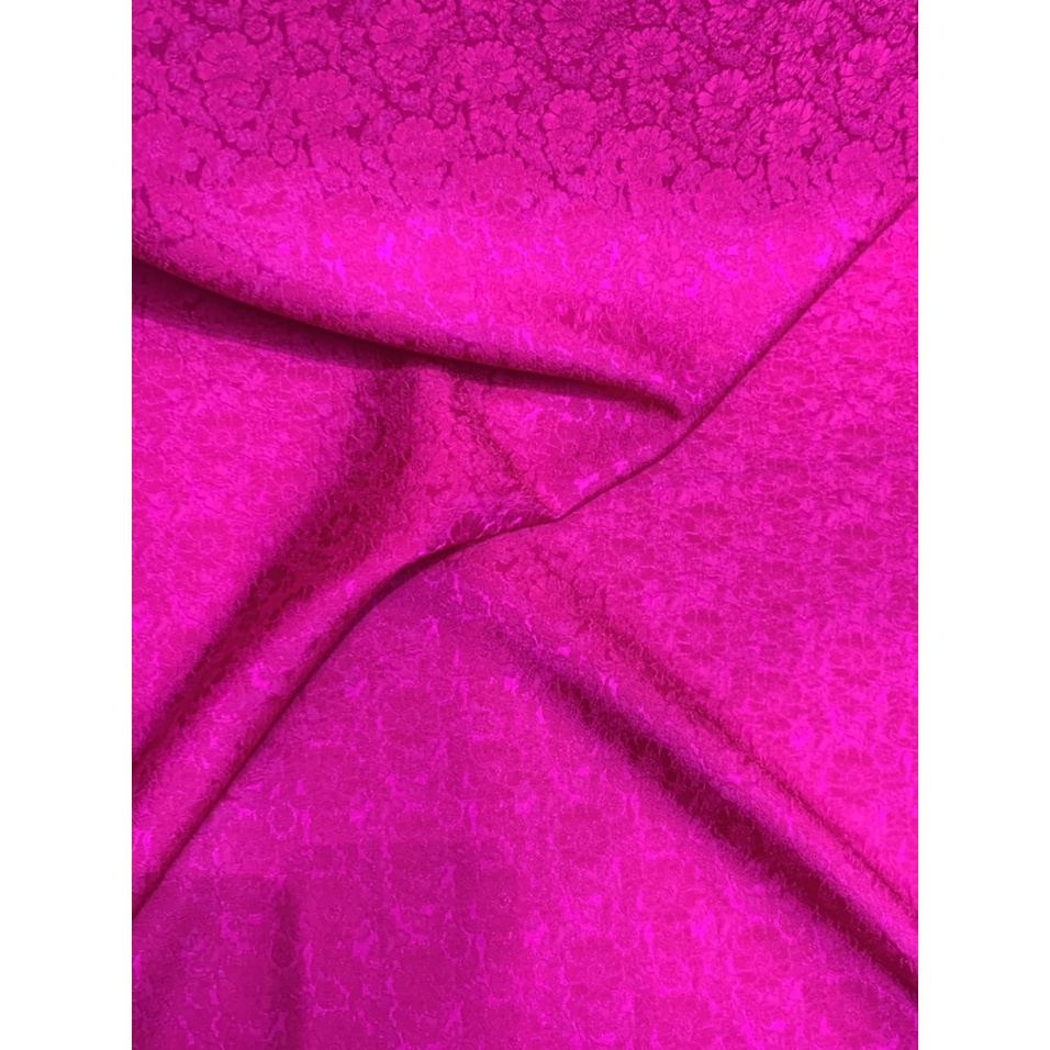 Vải Lụa Hà Đông Satin Hoa Cúc - Đông Hương Silk - LHVS055 Hồng Sen - mát, mềm, tôn dáng, quý phái, sang trọng