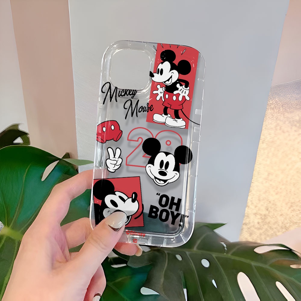 Ốp Điện Thoại Trong Suốt In Hình Mickey Minnie Cho iphone 14promax 11 13 12 7Plus X XS Max