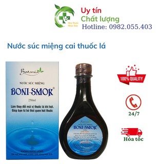 Boni Smok - Nước súc miệng cai thuốc lá Chai 250ml- Chính hãng