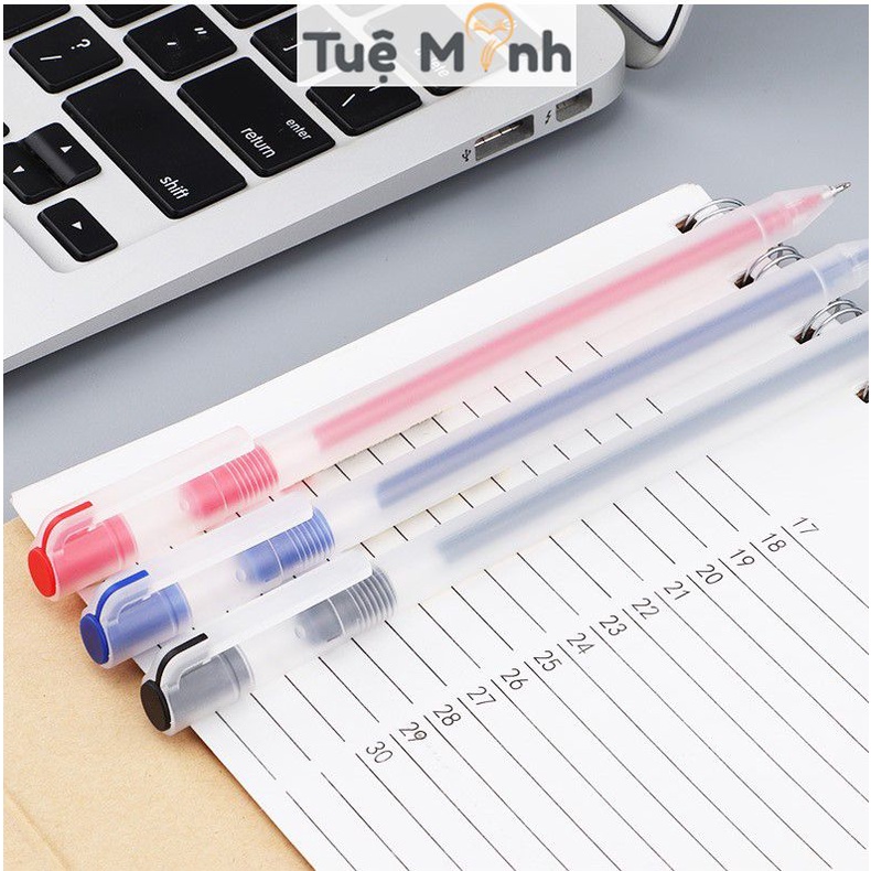 Combo 10 Bút Mực Gel 0.5mm Vỏ Mờ Nét Siêu Mịn