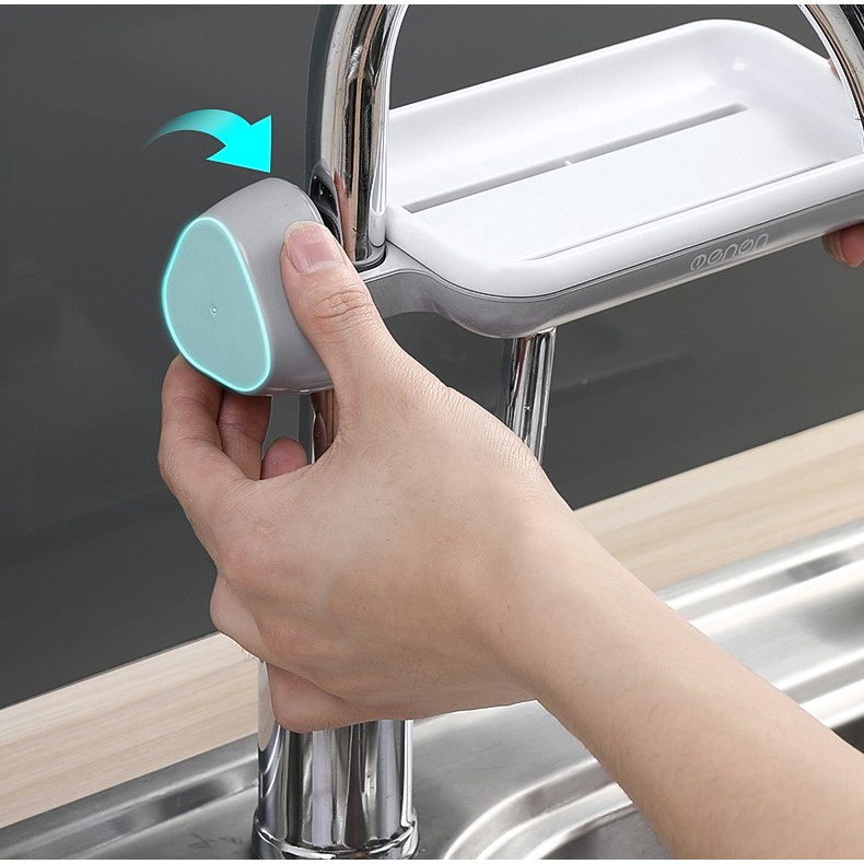 Kệ gắn vòi nước lavabo, Giá Để Đồ Cọ Rửa Bát, Xoong, Nồi 802 Chất Liệu Nhựa ABS Cao Cấp Bền Bỉ