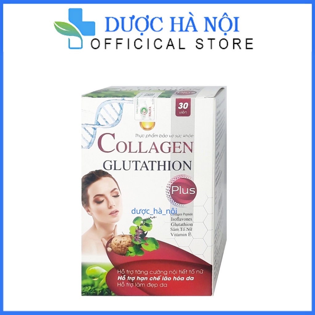 Viên uống collagen glutathion plus giúp tăng cường nội tiết tố nữ , làm đẹp da – hộp 30 viên