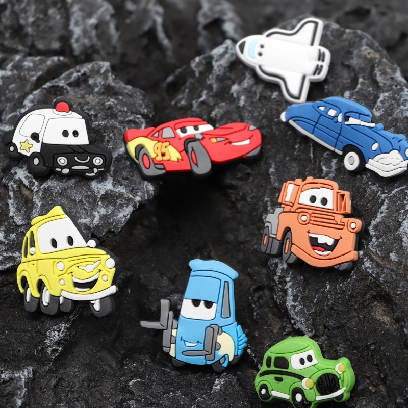Đồ Trang Trí Hình Giày Crocs Xe Đua Jibbitz / Máy Bay Hoạt Hình Lightning McQueen Jibits Cho Trẻ Em