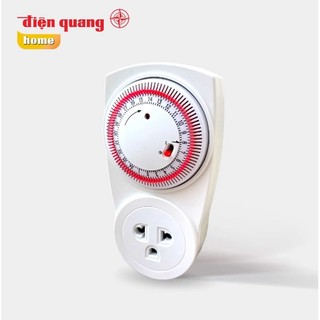 Ổ cắm hẹn giờ cơ, cơ lùi, timer cao cấp Điện Quang, BH 6 tháng