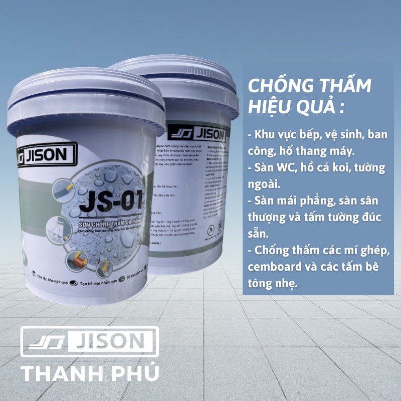 Chống thấm Jison JS1 - Keo Chống thấm tè tôn, tường và sàn mái